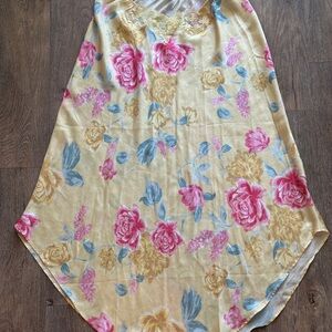 Floral Maxi Skirt in Cream and Pink